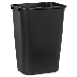 Rubbermaid Commercial 41 QT Large Deskside Wastebaskets - 10.25 gal Capacity - Rectangular - Dent Resistant, Durable, Rust Resistant, Easy to Clean - 20" Height x 11.3" Width x 15.3" Depth - Plastic - Black - 12 / Carton