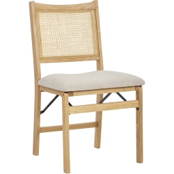 Powell Menlo Rattan Cane Folding Chair, Beige/Natural