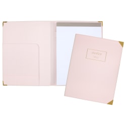 Mead® Cambridge® Padfolio, 9 1/2" x 12 1/4", Pastel Pink/Gold