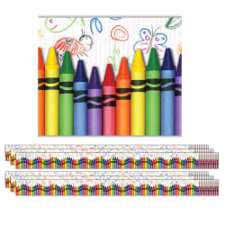 Edupress Layered Borders, Crayons, 12 Borders Per Pack, Set Of 6 Packs