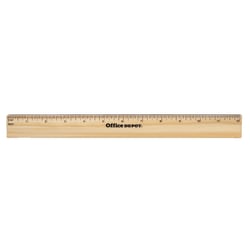 Office Depot® Brand Wood Metal-Edge Ruler, 12"