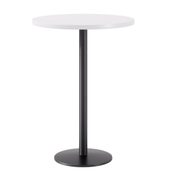 KFI Studios Proof Bistro Round Pedestal Table, 41"H x 30"W x 30"D, Designer White/Black