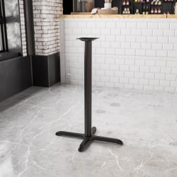 Flash Furniture Iron Restaurant Table X-Base With Bar-Height Column, 42"H x 22"W x 30"D, Black