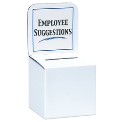 B O X Packaging Ballot Boxes, 10" x 10" x 9/10", White, Pack Of 10