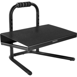 Mount-It! Adjustable Under Desk Footrest With Massaging Rollers, 15-3/4" x 14-7/16", Black