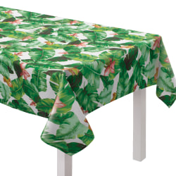 Amscan Tropical Jungle Fabric Table Cover, 60" x 104", Green