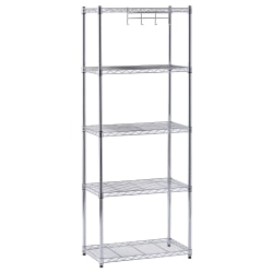 Edsal Muscle Rack™ Adjustable Wire Shelving, 5-Tier, 59"H x 24"W x 14"D, Chrome