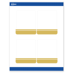 Avery® Print-To-The-Edge Labels With Sure Feed® Technology, S00-DKA-PRWMP10, Rectangle, 4" x 3-1/3", Matte White, Preprinted Double Dipped Gold Edge Design, Pack Of 40
