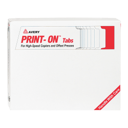 Avery® 20% Recycled 3-Hole Punched Copier Tab Dividers, 8 1/2" x 11", 5-Tab, White Dividers/White Tabs, Pack Of 30 Sets