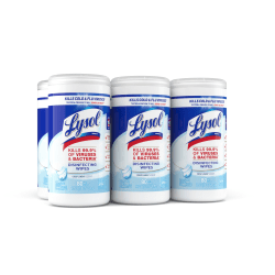 Lysol Disinfecting Wipes - Crisp Linen Scent - 7" Length x 7.25" Width - 80 / Canister - 6 / Carton - White