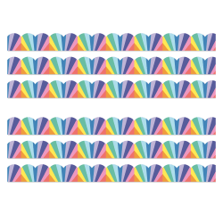 Carson Dellosa Education Scalloped Bulletin Board Borders, We Stick Together Rainbow Burst, 39' Per Pack, Set Of 6 Packs
