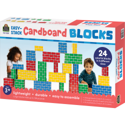 Teacher Created Resources Easy-Stack Cardboard Blocks, Multicolor, Set Of 24 Blocks