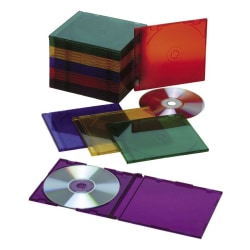 SKILCRAFT Slim CD Case, Assorted, Pack Of 25 (AbilityOne 7045-01-554-7682)
