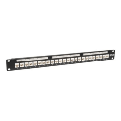 Tripp Lite 24-Port Cat6 Cat5e Patch Panel Low Profile Feed Through Rackmount RJ45 1U TAA, N250024LP