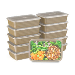 Bentgo Prep 1-Compartment Containers, 6-1/2"H x 6"W x 8-3/4"D, Gold, Pack Of 10 Containers