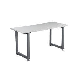 Vari Table Desk, 60" x 24", White/Silver