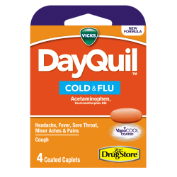 DayQuil Severe Cold & Flu Caplets, Pack Of 4 Caplets