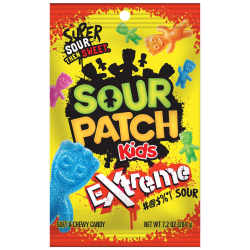 Sour Patch Kids Extreme Soft & Chewy Sour Candy, Assorted Fruit Flavors, 7.2 Oz, Total Qty 1