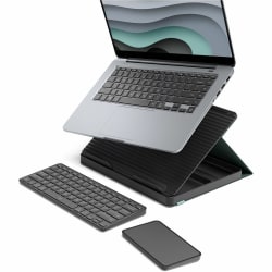 Logitech Casa Pop-Up Desk Work From Home Kit with Laptop Stand, for Laptop/MacBook (10" to 17"), Green/Graphite, 920011236