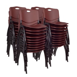 Regency M Breakroom Stacking Chairs, Chrome/Burgundy, Pack Of 40 Chairs