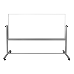 Luxor Double-Sided Magnetic Mobile Dry-Erase Whiteboard, 40" x 96", Aluminum Frame
