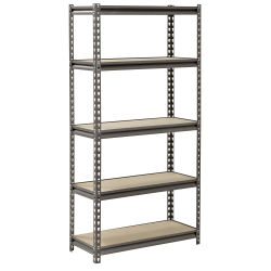 Edsal Muscle Rack™ Heavy Duty Boltless Steel Shelving Unit, 5-Shelf, 60"H x 30"W x 12"D, Silver