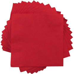 JAM PAPER Medium Lunch Napkins - 6 1/2 x 6 1/2 - Red - 40/Pack