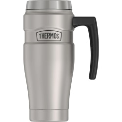 Stainless King Mug 16oz - 16 fl oz - DrinkLock Sealing Lid, Leak Proof Closure - Silver - Stainless Steel - Travel, Hot Drink, Beverage