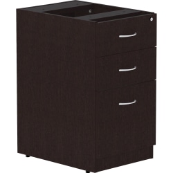 Lorell® Essentials 22"D Vertical 3-Drawer Pedestal File Cabinet, Espresso
