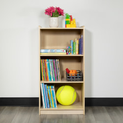 Flash Furniture Wooden School Classroom Storage Cabinet/Bookshelf, 36"H x 18"W x 15"D, Natural