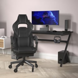 Flash Furniture X40 Ergonomic Faux Leather Racing Computer Gaming Chair, Black/Gray