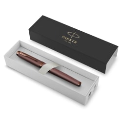 Parker IM Monochrome Fountain Pen, Burgundy Finish and Trims, Medium Point, Blue Ink, Gift Box