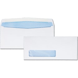 Quality Park Wove Finish Security Window Envelope - Security - #9 - 8 7/8" Width x 3 7/8" Length - 24 lb - Gummed - 500 / Box - White
