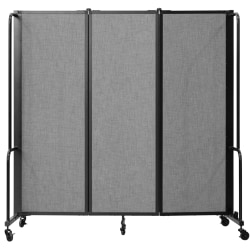 National Public Seating Room Divider, 3-Section, 72"H x 27"W x 72"D, Gray