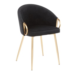 LumiSource Claire Accent/Dining Chair, Black/Gold
