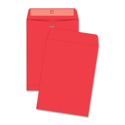 Quality Park Brightly Colored 9x12 Clasp Envelopes - Clasp - #90 - 9" Width x 12" Length - 28 lb - Clasp - Paper - 10 / Pack - Red