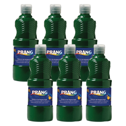 Prang Ready-To-Use Tempera Paints, 16 Oz, Green, Pack Of 6 Paints