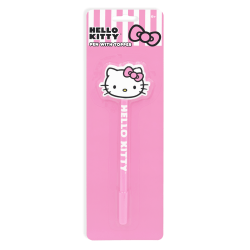 Hello Kitty 2D Topper Pen, Ballpoint, 0.7mm Point Size, Pink Barrel, Blue Ink