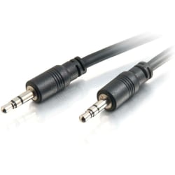 C2G 15ft CMG-Rated 3.5mm Stereo Audio Cable With Low Profile Connectors - 15 ft Audio Cable - First End: Mini-phone Stereo Audio - Male - Second End: Mini-phone Stereo Audio - Male