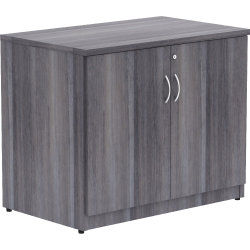 Lorell® Essentials 36"W 2-Door Storage Cabinet, Weathered Charcoal