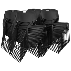 Regency Zeng Polyurethane Armless Stacking Chairs, Black, Pack Of 50 Chairs