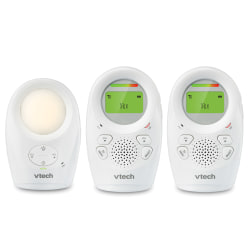 VTech Digital Audio Baby Monitor With Enhanced Range And 2 Parent Units, 1.93"H x 8.4"W x 4.32"D, White