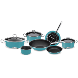 Vasconia® Elegance 10-Piece Steel Nonstick Cookware Set, Teal