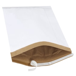 Partners Brand White Self-Seal Padded Mailers, #6, 12 1/2" x 19", Pack Of 50