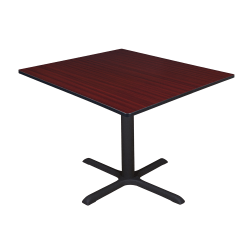 Regency Cain Square X-Base Breakroom Table, 29"H x 48"W x 48"D, Mahogany/Black