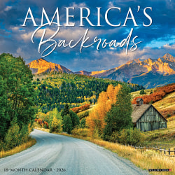 2026 Willow Creek Press Scenic Monthly Wall Calendar, 12" x 12", America's Backroads, January To December, 49808