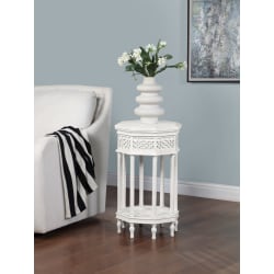 Coast to Coast Dove Wooden Octagonal Accent Table, 28-1/2"H x 16"W x 16"D, White