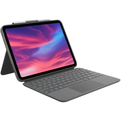 Logitech Combo Touch Keyboard/Cover Case (Folio) for 10.9" Apple, Oxford Gray