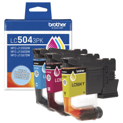 Brother LC5043PK Cyan, Magenta, and Yellow Standard Yield Ink Cartridges, 3-Pack