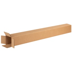 Partners Brand Tall Corrugated Boxes, 4" x 4" x 72", Kraft, Pack Of 15